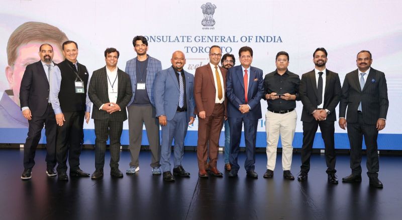 Ankit Dhir with Minister Piyush Goyal at the Canada-India Trade and Investment Summit