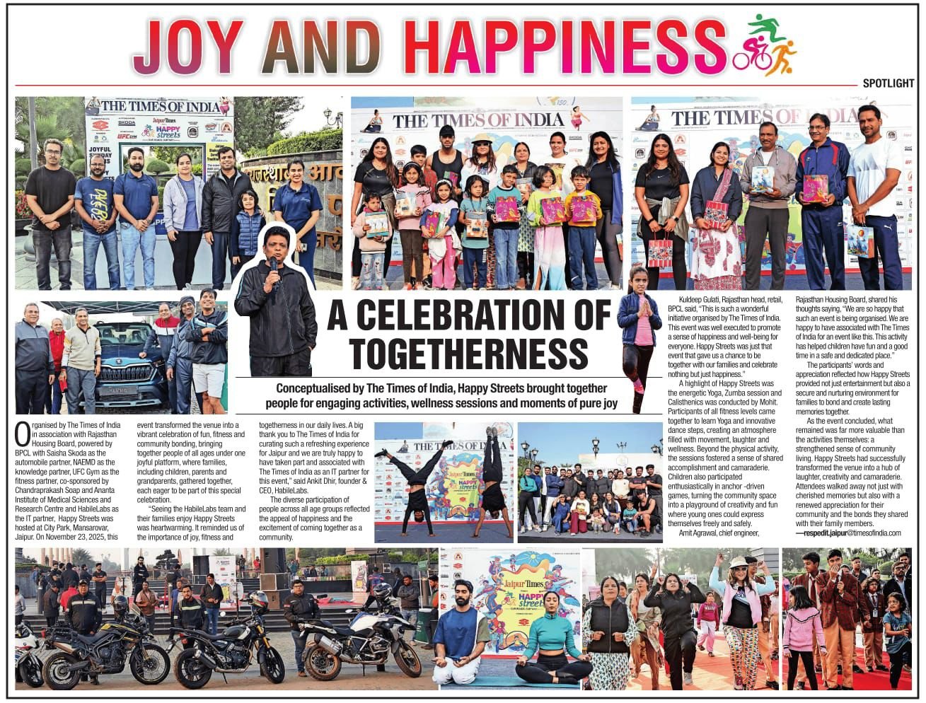 Press coverage: Happy Streets: A Celebration of Togetherness