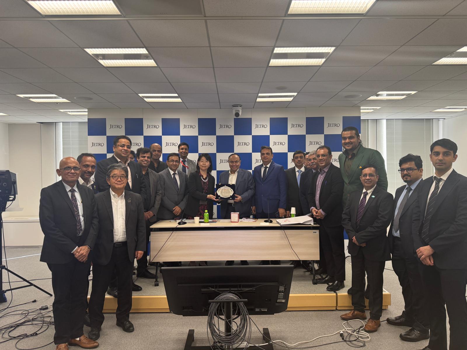 The Indian delegation on a courtesy call at JETRO in Tokyo