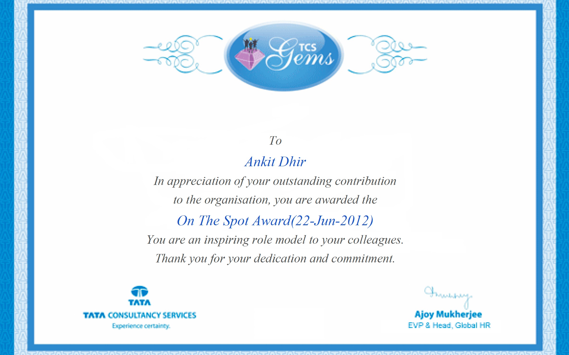 On The Spot Award