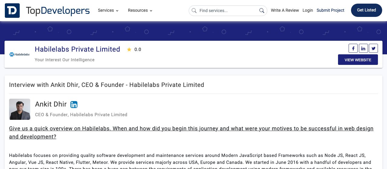 Press coverage: Interview with Ankit Dhir, CEO & Founder