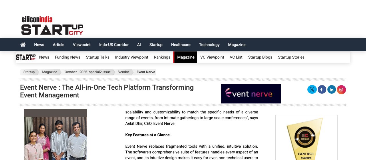 Press coverage: Event Nerve, the All-in-One Tech Platform Transforming Event Management